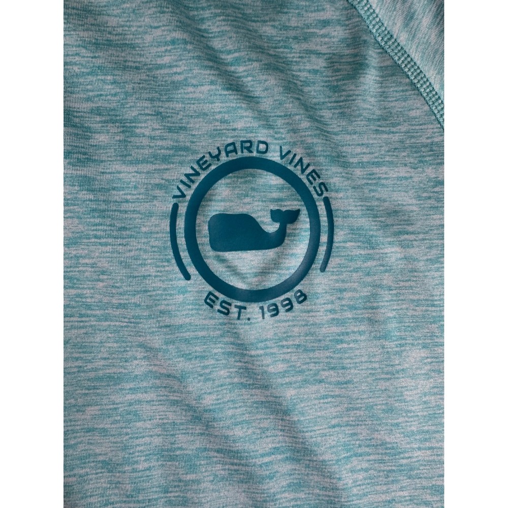 Vineyard Vines Performance Long Sleeve Shirt Aqua Blue Heather Mens XL Whale - Picture 4 of 7